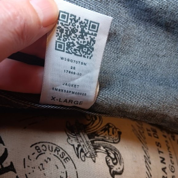 True Religion NWOT Black Denim Jean Trucker Jacket Women’s Size XL - Picture 11 of 16